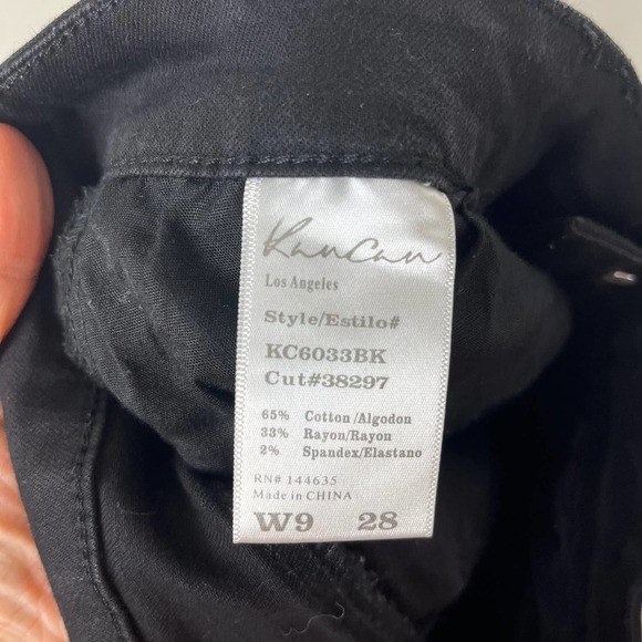 Kancan Black Cut Off Fringe Raw Hem Jean Denim Shorts Style KC6033BK Size 9/28 - Picture 3 of 8